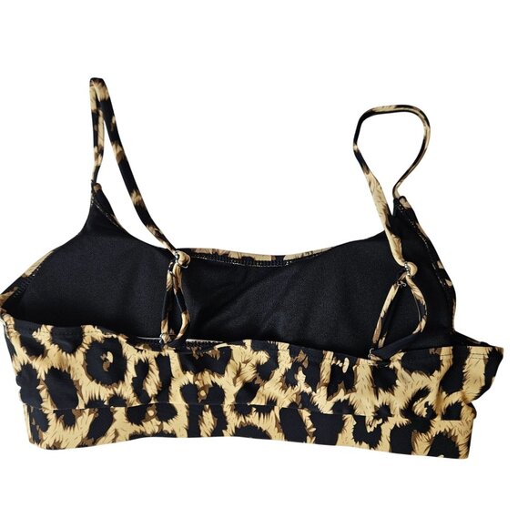 Womens Leopard Print Bikini Set Adjustable Straps & High-Waist Bottoms Size L - Picture 5 of 9